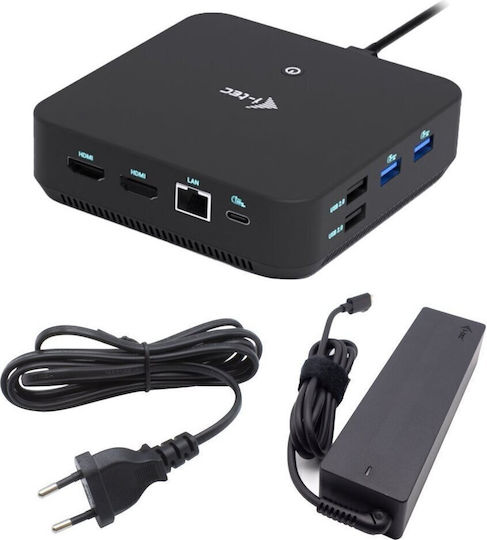 i-tec USB-A Docking Station with 4K PD Ethernet Black (C31TRIVIDPRO100W)