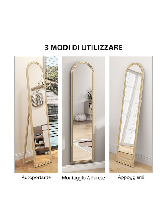HomCom Καθρέπτης με Μπεζ Πλαστικό Πλαίσιο 160x40cm