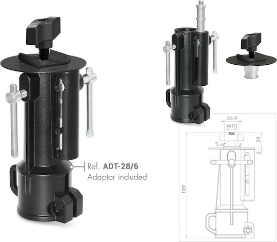 Guil FC06 Telescopic Spot Projector Stand Maximum Height 4.12m Telescopic Spot Projector Stand Maximum Height 4.12m