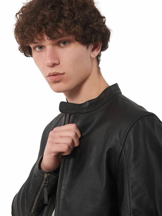 Xray Buffalo Leather Jacket Black