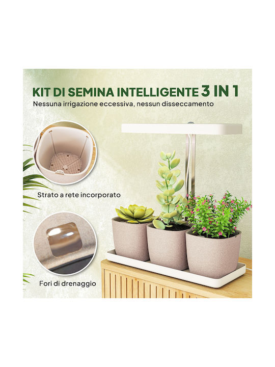 Outsunny Self-watering Pot Plastic White 45x18.8x47.8cm.