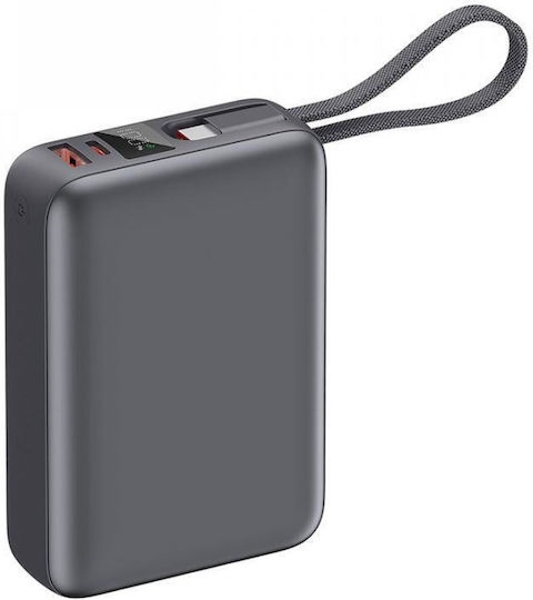 QCY PB20A Power Bank 20000mAh 45W mit USB-A Ausgangsanschluss und USB-C Ausgangsanschluss Power Delivery Grau