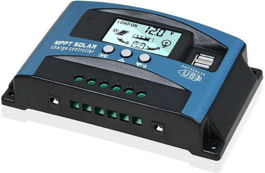Taggo Solar Charge Controller MPPT PWM 100A 1200W 12V 24V 36V 48V 60V Dual USB LCD Display App Control