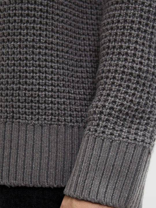 Crew Neck Long Sleeve Gray Sweater