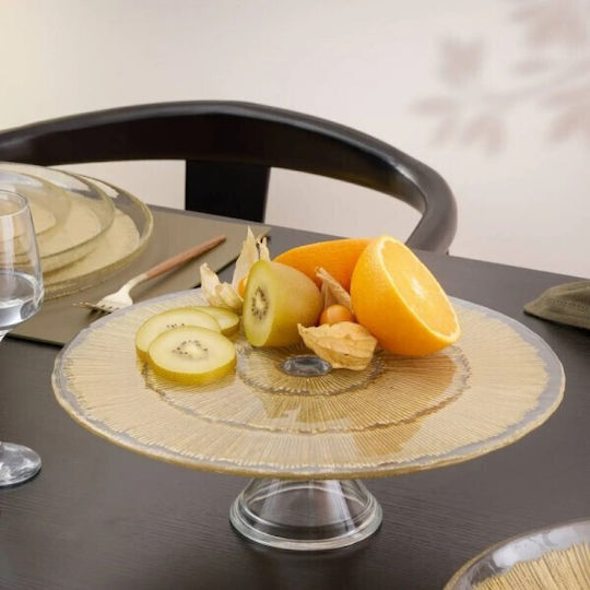 Secret de Gourmet Тортена постава Стъклен с Крака Златист 33x33x10.3бр