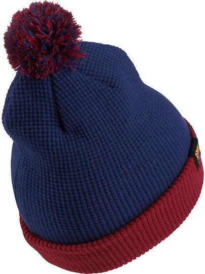 FC Barcelona Pom Pom Beanie Ανδρικός Σκούφος Πλεκτός σε Navy Μπλε χρώμα