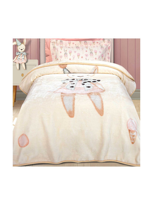 Greenwich Polo Club Κουβέρτα Βελουτέ 8859 Cream 220x160εκ.