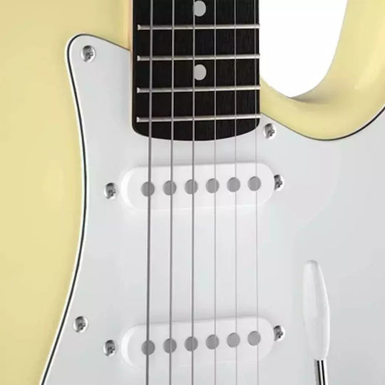 Donner Set Chitară Electrică Stratocaster Albă cu Husă