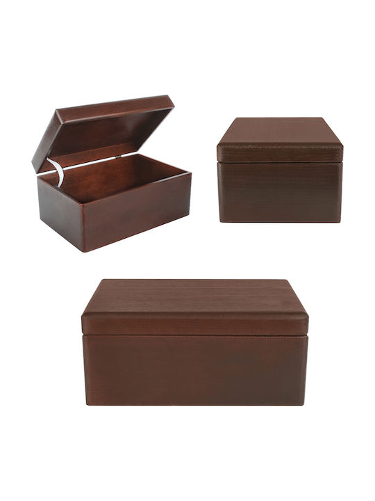 Creative Deco Brown Large Wooden Storage Box Lid 30 X 20 X 14 Cm + 1 Cm Without Handles Decorative Chest Perfect Documents Keepsakes Toys Tools