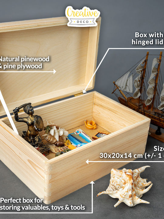 Creative Διακοσμητικό Κουτί Ξύλινο 30x20x13cm