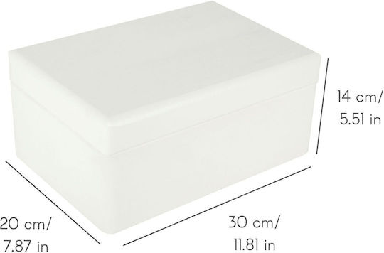 Creative Deco White Large Wooden Storage Box Lid 30 X 20 X 14 Cm + 1 Cm Without Handles Decorative Chest Ideal Documents Keepsakes Toys Tools