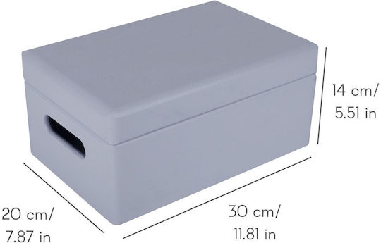 Creative Deco Große Graue Holz-Aufbewahrungsbox 30 x 20 x 14 cm + 1 cm Griffe Deckel Dekorative Truhe Perfekt für Dokumente Erinnerungsstücke Spielzeug Werkzeuge
