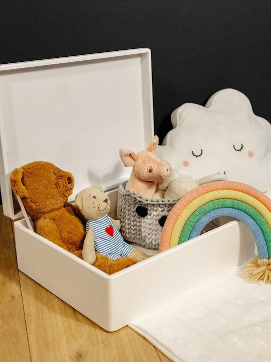 Creative Deco Xl White Large Wooden Storage Box Lid 40 X 30 X 14 Cm + 1 Cm Without Handles Decorative Chest Ideal Documents Keepsakes Toys Tools