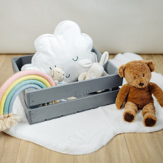 Creative Deco Wooden Chest Gray 40 X 30 X 15 Cm Natural Wooden Box Perfect Storage Gift Decoration Diy Documents Tools Toys
