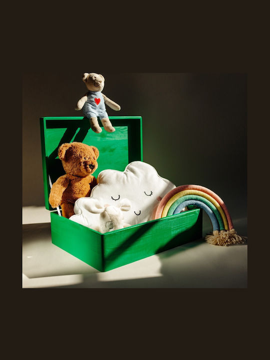 Creative Deco Xl Green Large Wooden Storage Box Lid 40 X 30 X 14 Cm + 1 Cm Without Handles Decorative Chest Perfect Documents Memorabilia Toys Tools