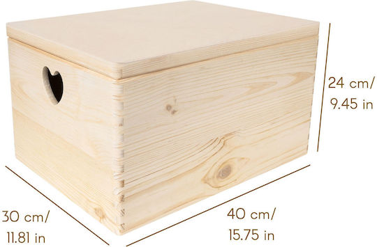 Creative Декоративна кутия Дърво 40x30x24см 1бр