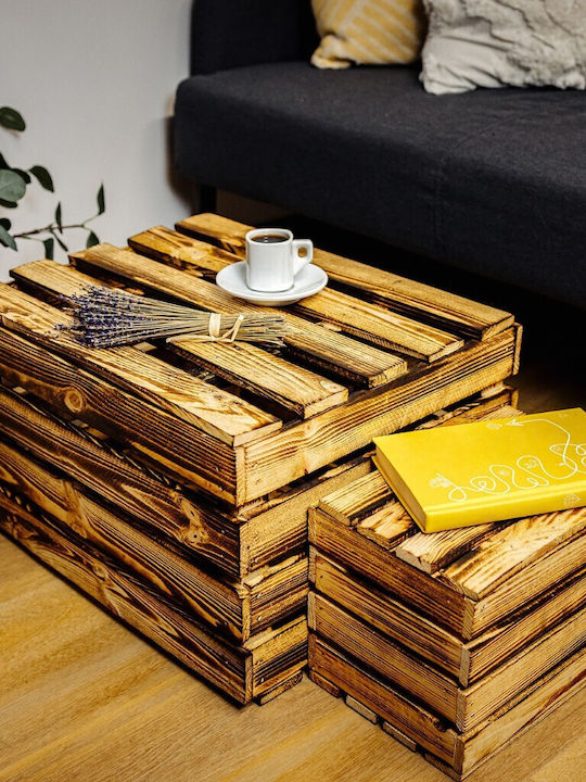 Creative Decorative Basket Wooden with Lid Brown 27.5x20x21.5cm