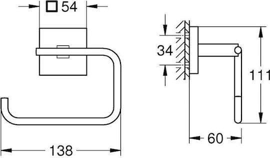 Grohe Wandmontiert Papierhalter 4005176753565