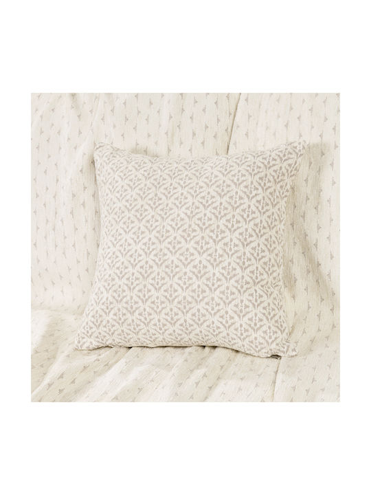 Nima Decorative Pillow Case Roselle From 100% Cotton Ivory 45x45cm