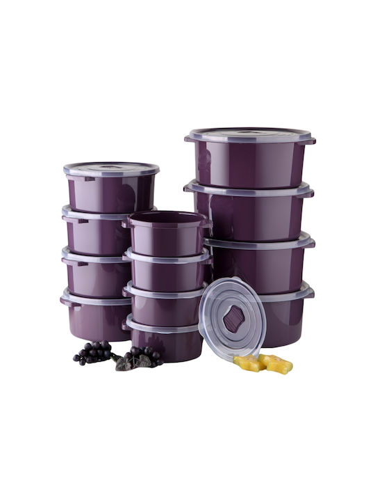 Set Cutii De Prânz Din Plastic Violet 12 Bucăți