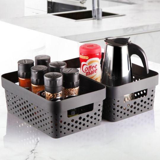 Plastic Gray Storage Basket 11lt 7 Pieces