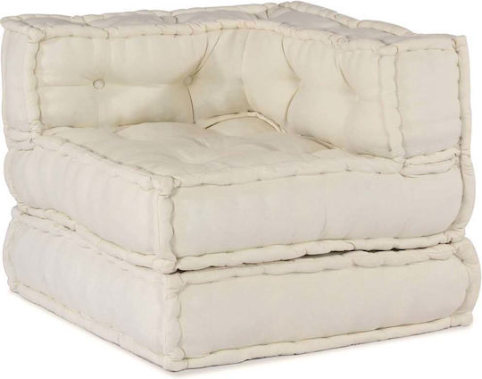 Bean Bag Sofa Poof Cream 70x70x56cm