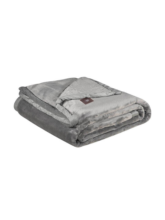 Greenwich Polo Club 3971 Κουβέρτα Βελουτέ Υπέρδιπλη 240x250εκ. Grey
