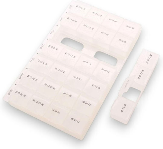 Weekly Pill Organizer 28 Compartments Transparent 1 Piece 5omo89
