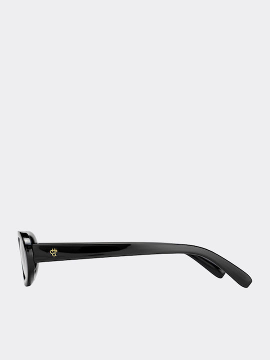 Chpo Damen Sonnenbrille mit Schwarz Kunststoff Gestell und Schwarz Linse 16134MM