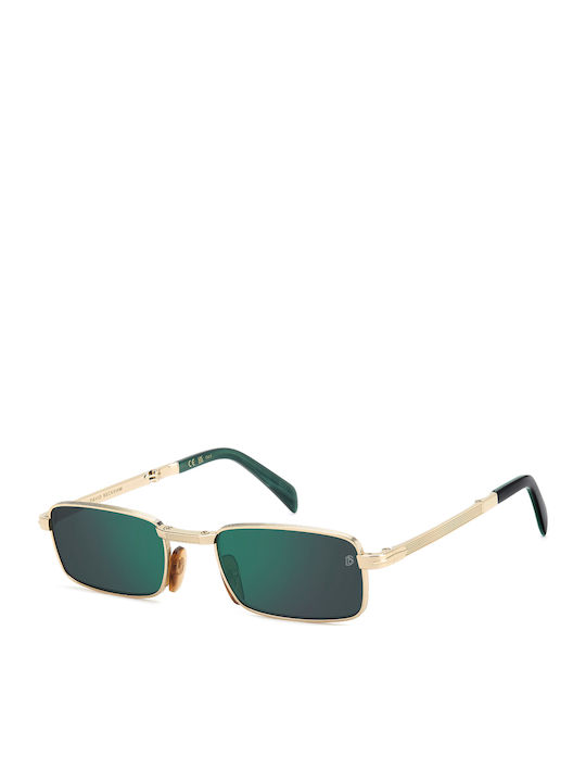 David Beckham Unisex Sunglasses with Gold Metal Frame and Green Lens