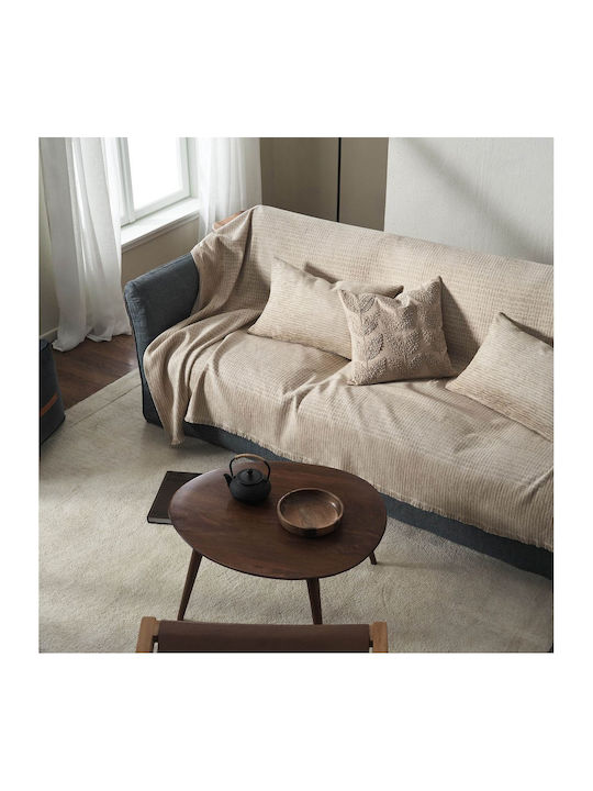 Gofis Home Meadow Ριχτάρι Πολυθρόνας Ζακάρ 180x180εκ. Meadow Beige 160/06