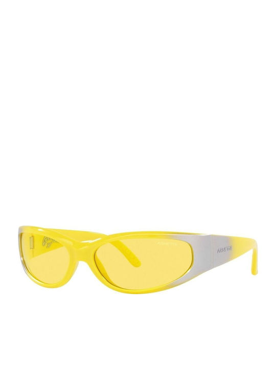 Arnette Men's Sunglasses with Yellow Horn-Rimmed Frame and Grey Lens AN4302 281685