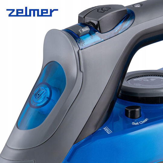 Zelmer Steam Iron 3000W with Ceramic Plate and Continuous Steam Supply 40g/min