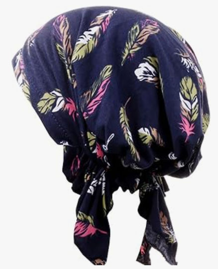 Damenturban Baumwollband Blau