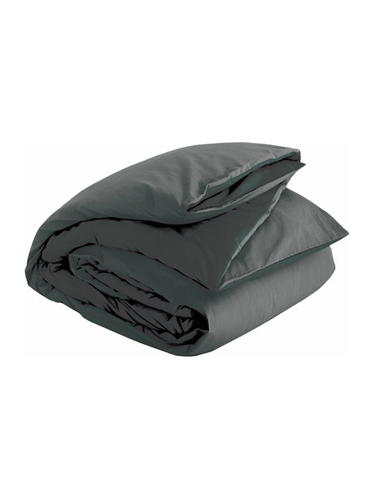 Nef-Nef Homeware Duvet Cover Cotton Queen 230x240 Basic Dark Grey