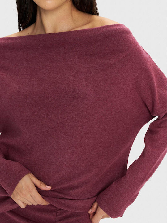 Damen Bluse Langärmelig Red