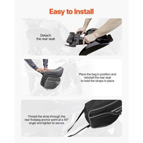 Vevor Motorcycle Saddle Side Bag 30lt in Black Colour