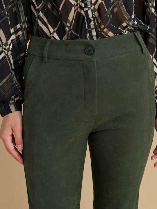 Damen Stoff Hose Green