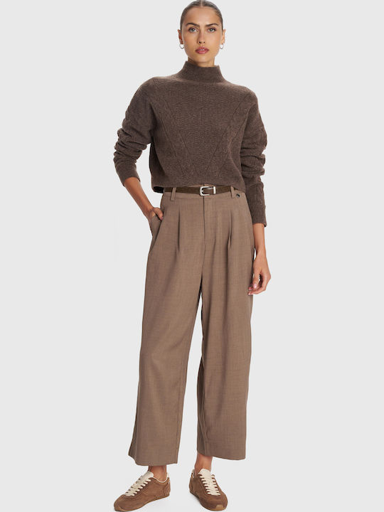 Damen Stoff Hose Brown