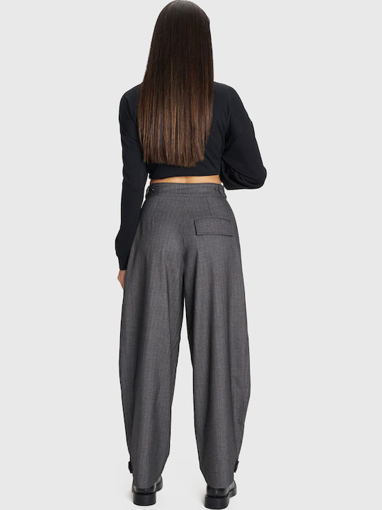 Dama Tesatura Pantaloni Cu dungi Gray