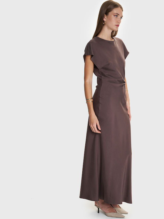 Maxi Dress for Wedding Christening Brown