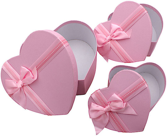 Set decorativ Hârtie Cutie pentru Cadou Roz 3buc