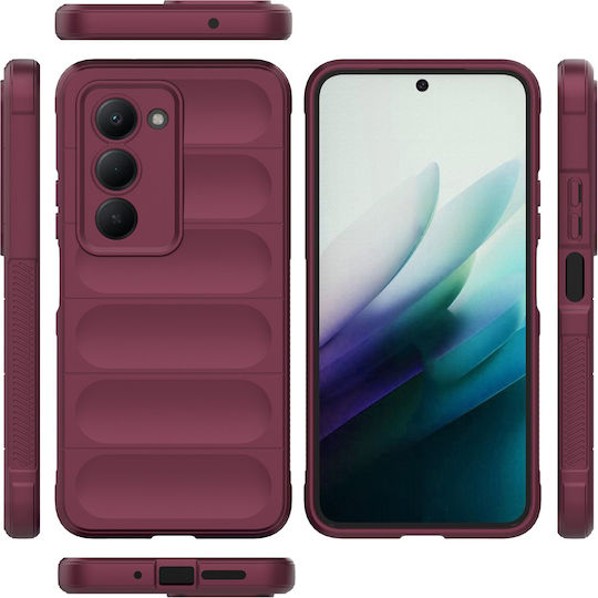 Techsuit Umschlag Rückseite Silikon Burgundisch (Redmi 15)