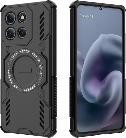 Techsuit Umschlag Rückseite Kunststoff Schwarz (Moto G86)