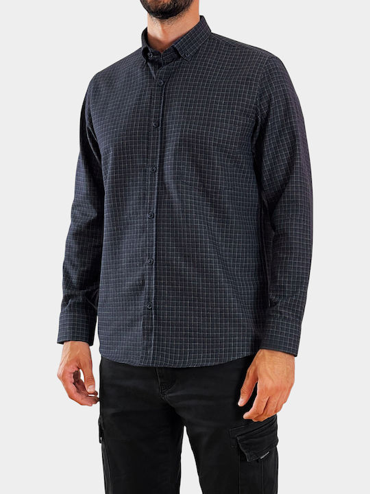 Long Sleeve Flannel Shirt Blue Navy