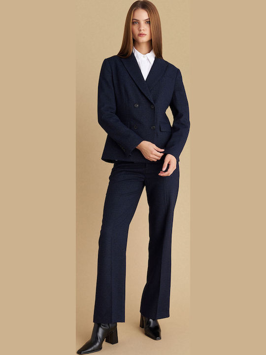 attrattivo Blazer pentru femei Încrucișat Sacou Blue