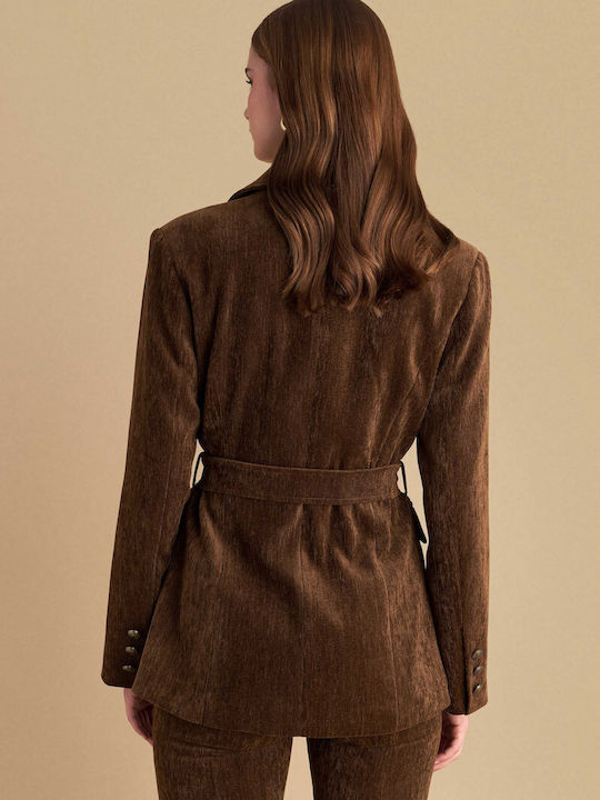 attrattivo Damen Zeichenfolge Blazer Brown
