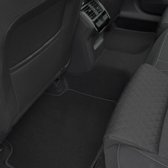Umbrella Satz Vorder- und Hintermatten 4Stück aus Teppichboden für Mini EINS Ford Kante Dacia Frühling 2021+ Schwarz