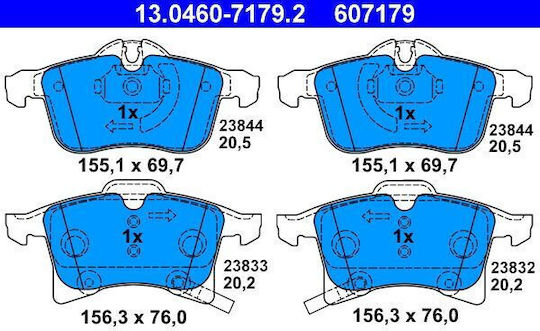 Ate Brake Pad Front for Opel Adam / Astra / Combo / Corsa / Meriva / Zafira