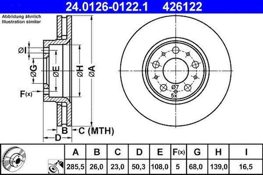 Volvo S60 I Ate 24012601221 Brake Disc